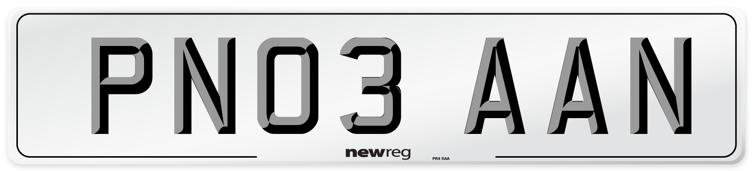 PN03 AAN Number Plate from New Reg